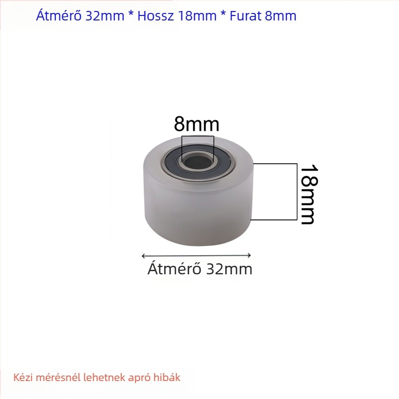 Kéttengelyes nylons kerék vezető csiptetővel – kopásálló egyetlen kerék, méretek 40x100, furat 10 mm