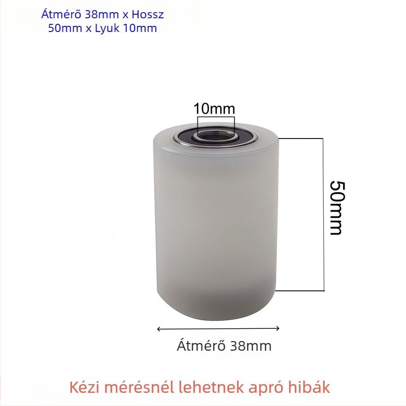 Kéttengelyes nylons kerék vezető csiptetővel – kopásálló egyetlen kerék, méretek 40x100, furat 10 mm