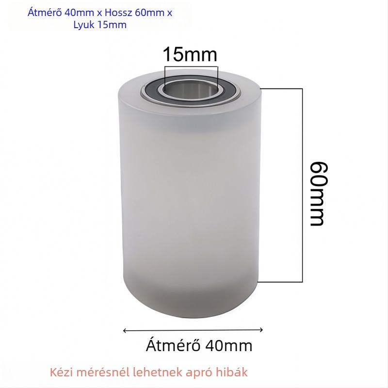 Kéttengelyes nylons kerék vezető csiptetővel – kopásálló egyetlen kerék, méretek 40x100, furat 10 mm