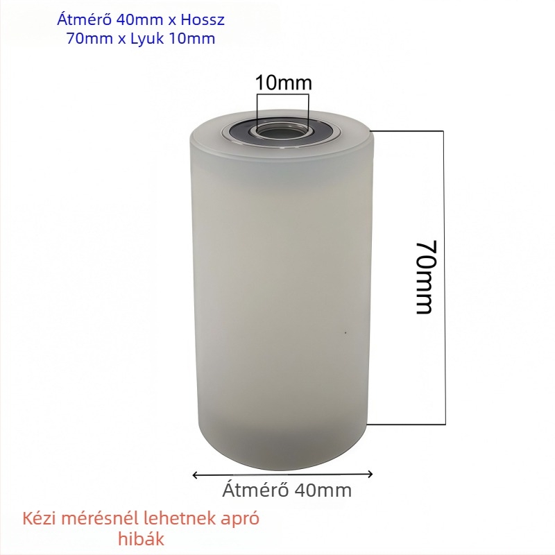 Kéttengelyes nylons kerék vezető csiptetővel – kopásálló egyetlen kerék, méretek 40x100, furat 10 mm