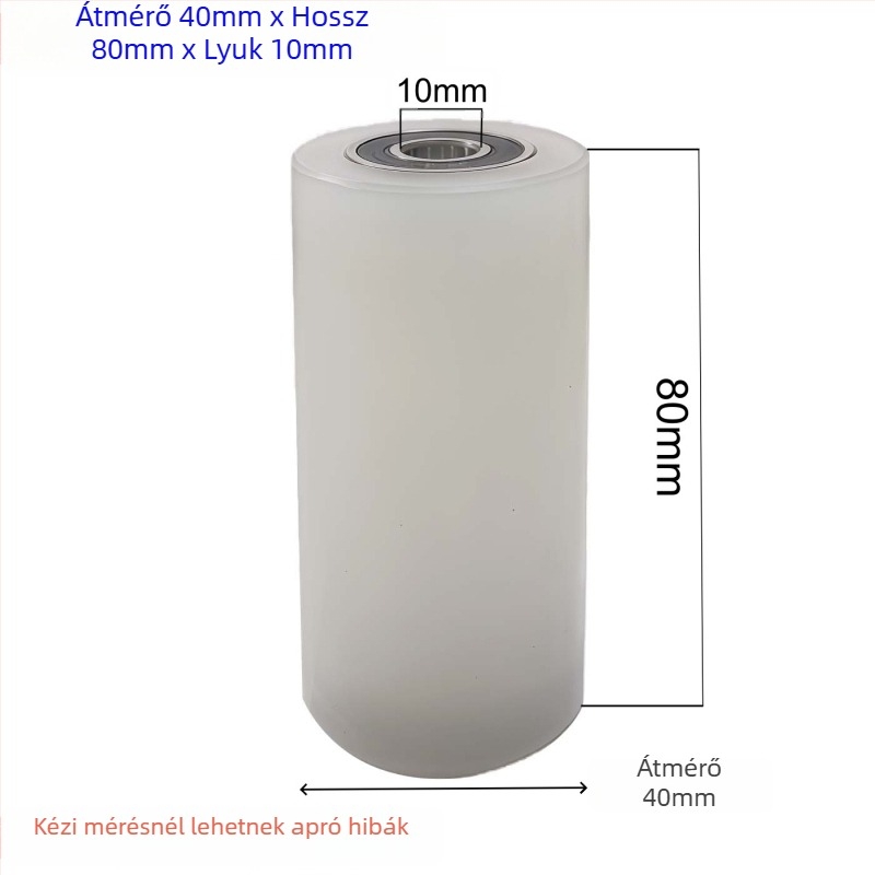 Kéttengelyes nylons kerék vezető csiptetővel – kopásálló egyetlen kerék, méretek 40x100, furat 10 mm