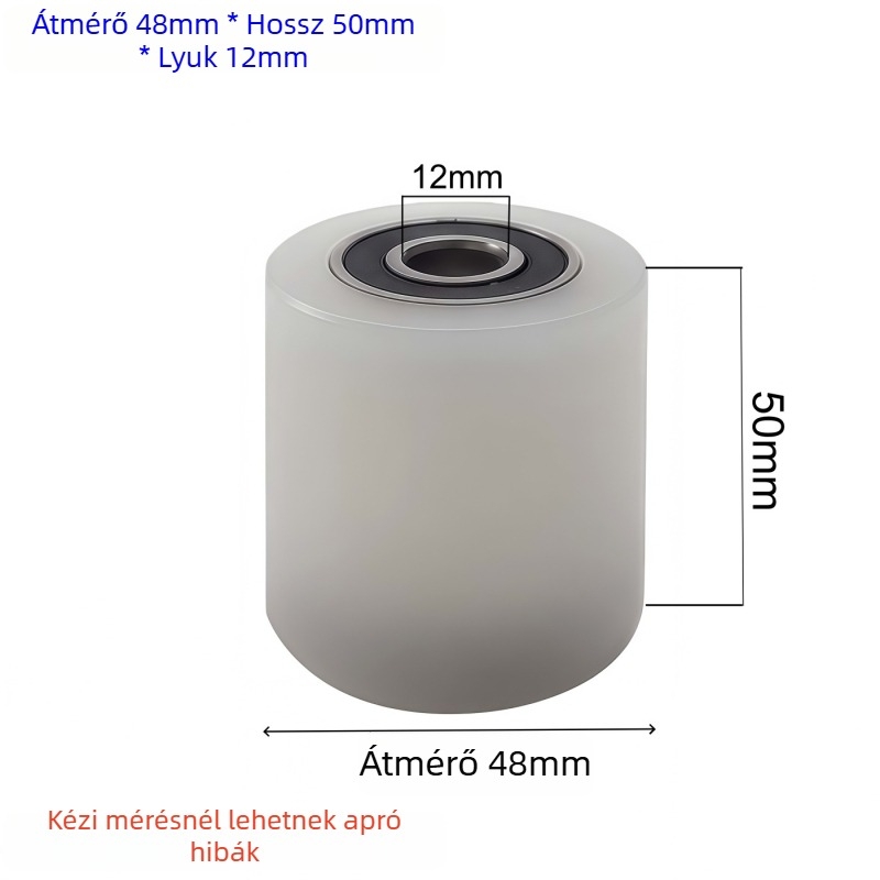 Kéttengelyes nylons kerék vezető csiptetővel – kopásálló egyetlen kerék, méretek 40x100, furat 10 mm