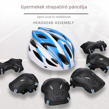 Görkorcsolya védőfelszerelés készlet – sisak, tenyérvédők, könyökvédők és térdvédők, habos párnázással