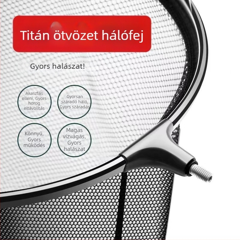 Ultra könnyű alumíniumötvözet hálófej halászathoz, gyors száradással és mély zsebbel