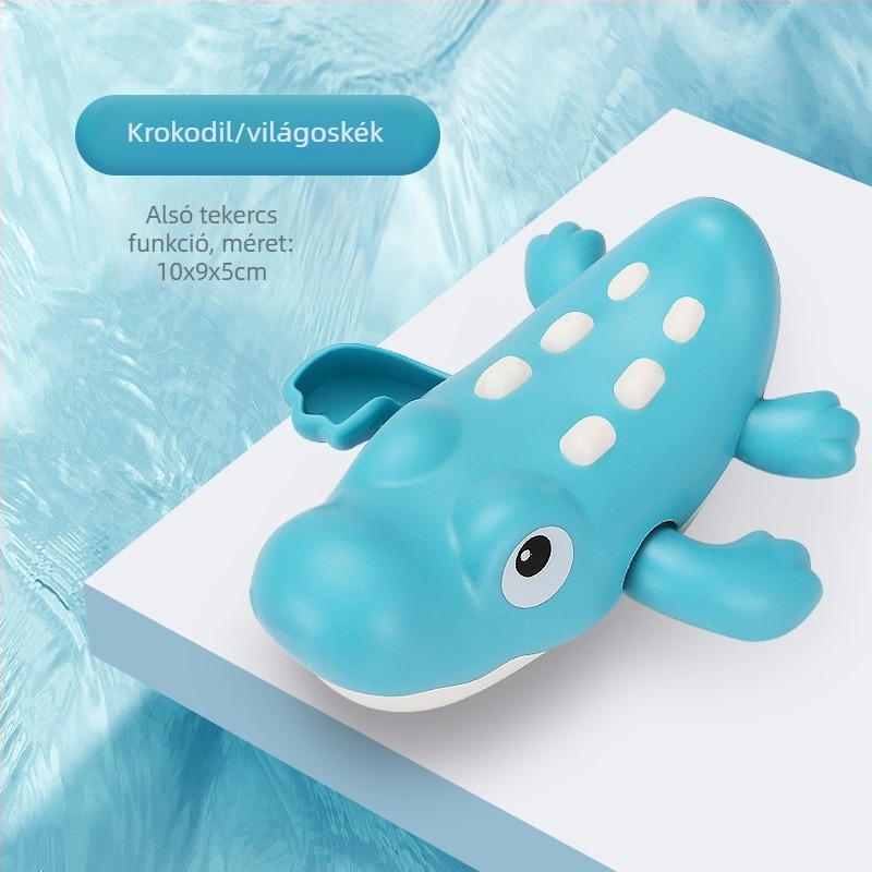 Fürdőjáték készlet gyermekeknek: rajzfilmszereplő zsiráf és kacsa a vízben, forgó vízkanállal – Anyag: műanyag, 3–6 éveseknek, zárt csomagolás, logó testreszabás