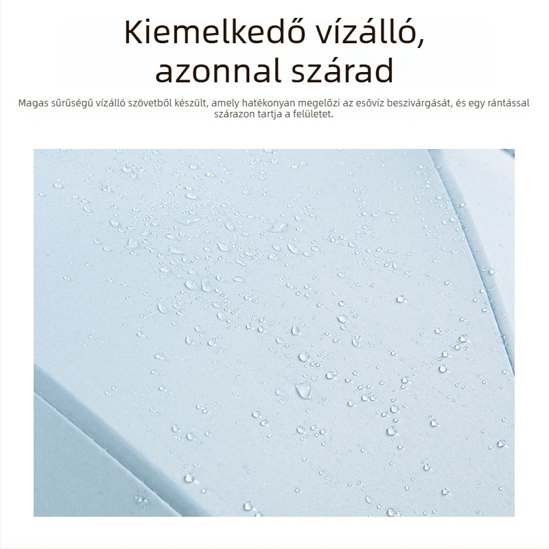 Hosszú fogantyújú napernyő, 8 rostos bordázattal, alumínium szár és fogantyú, automata nyitás, UPF50+ védelem