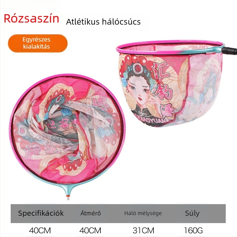 Egybeöntött alumínium ötvözetű halászhálófej nano gyorsszárítással, ultrakönnyű kivitelben — teherbírás 15 kg, mélység 40 cm