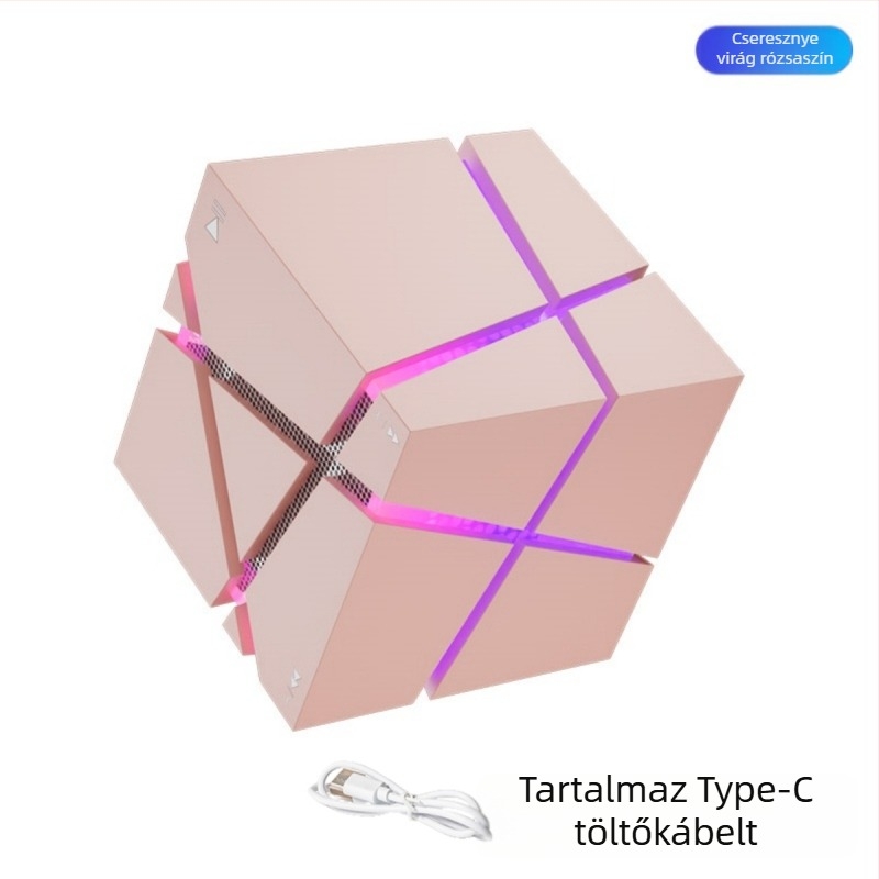 Kocka alakú Bluetooth hangszóró - Bluetooth 5.0, 3W, beépített akkumulátor 500–800 mAh, frekvenciatartomány 60 Hz–15 kHz, 10 m hatótávolság