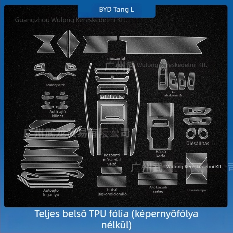 BYD Tang L központi navigációs kijelzőjére készült edzett üveg képernyővédő — monolit gyártás, ujjlenyomat-mentes, karcolás- és kopásálló, magas és alacsony hőmérséklet-állóság