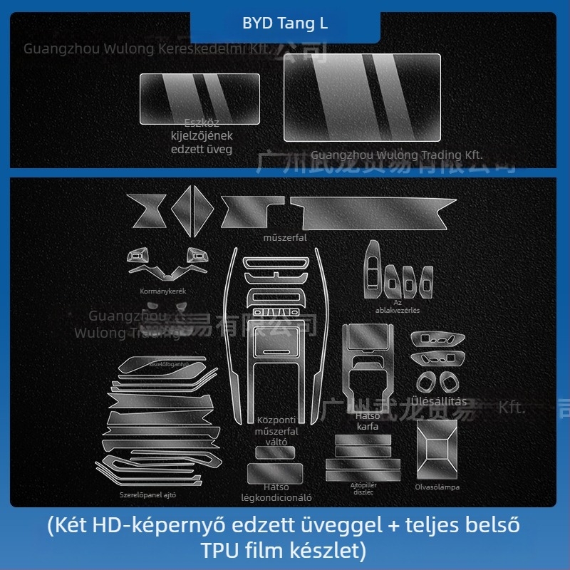 BYD Tang L központi navigációs kijelzőjére készült edzett üveg képernyővédő — monolit gyártás, ujjlenyomat-mentes, karcolás- és kopásálló, magas és alacsony hőmérséklet-állóság
