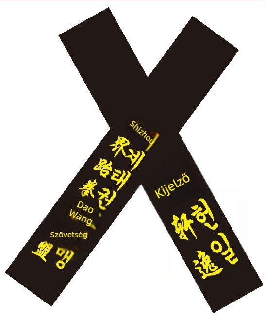 Felnőtt Taekwondo öv hímzett névvel és gravírozással – pamut szövet 85% és lenvászon keverékű bélés 85% – alkalmas Taekwondo-hoz