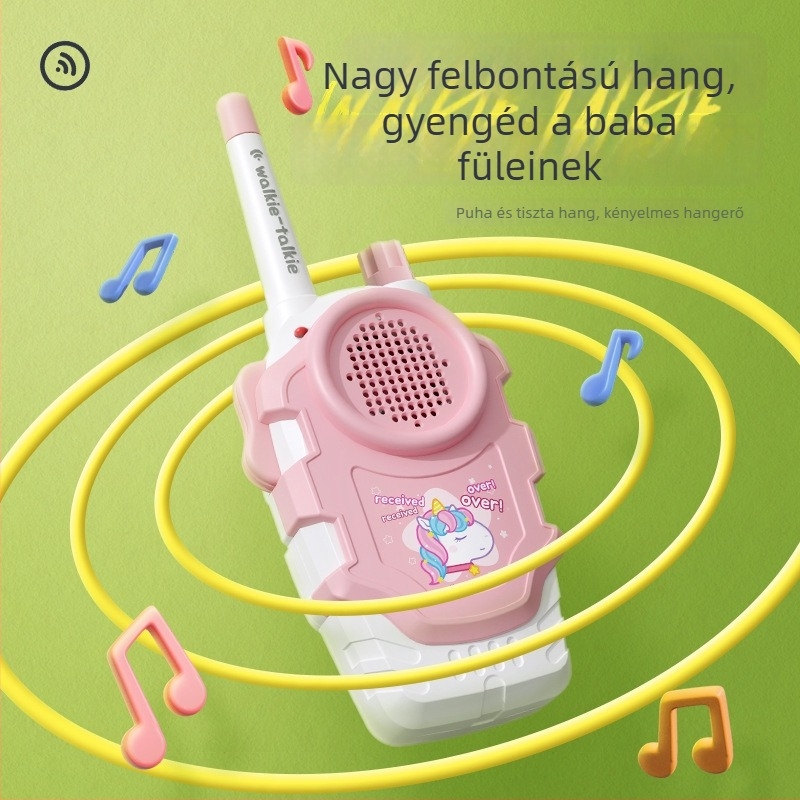 Gyerek Walkie-Talkie hangfelismeréssel, akkumulátoros, műanyag kivitel, ideális szülő–gyerek kommunikációhoz (7–14 év)