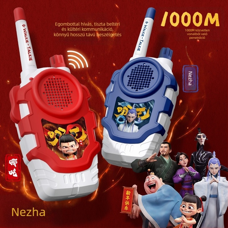 Gyerek Walkie-Talkie hangfelismeréssel, akkumulátoros, műanyag kivitel, ideális szülő–gyerek kommunikációhoz (7–14 év)