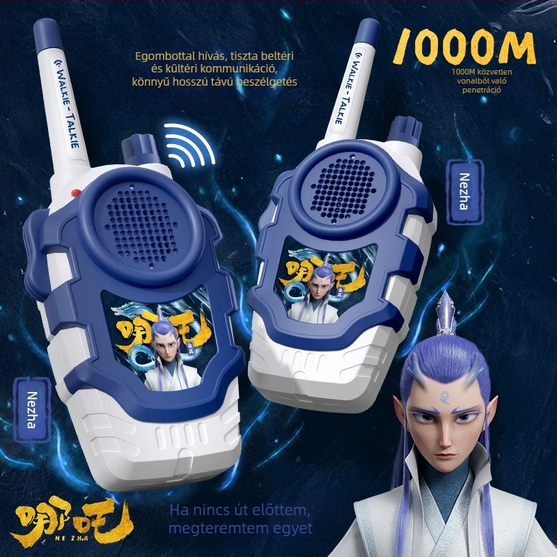 Gyerek Walkie-Talkie hangfelismeréssel, akkumulátoros, műanyag kivitel, ideális szülő–gyerek kommunikációhoz (7–14 év)
