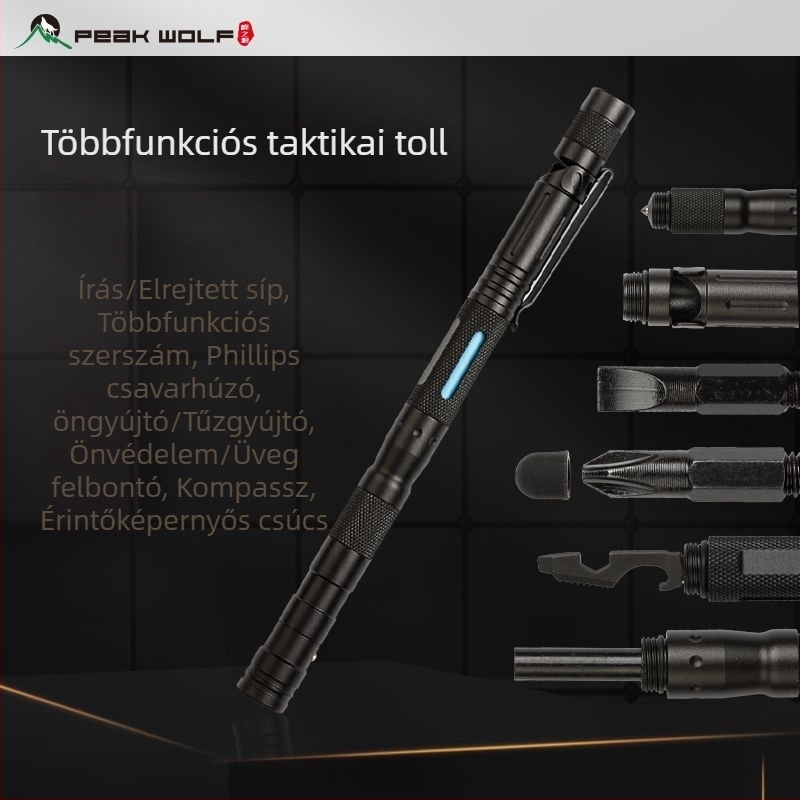 Többfunkciós önvédelmi toll iránytűvel a szabadban történő túléléshez