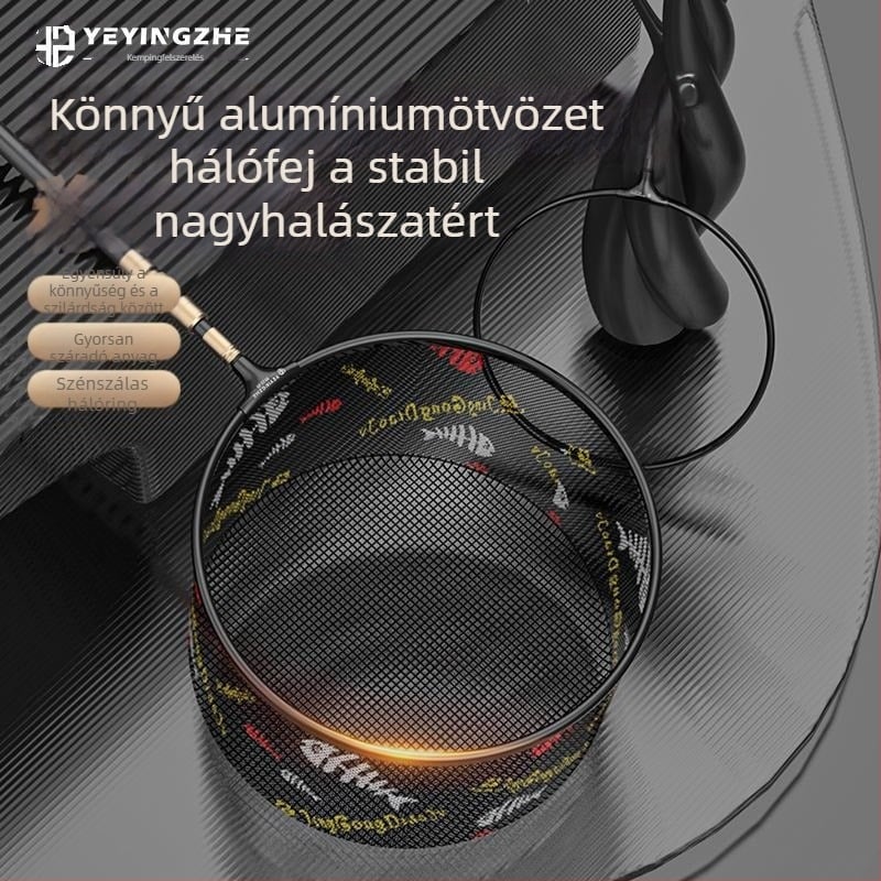 Összecsukható horgászháló fej, akasztás elleni kialakítás, nano háló, gyorsan száradó kárászhoz
