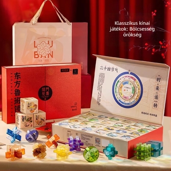 Luban Lock puzzle játék, műanyagból, 7–14 éveseknek