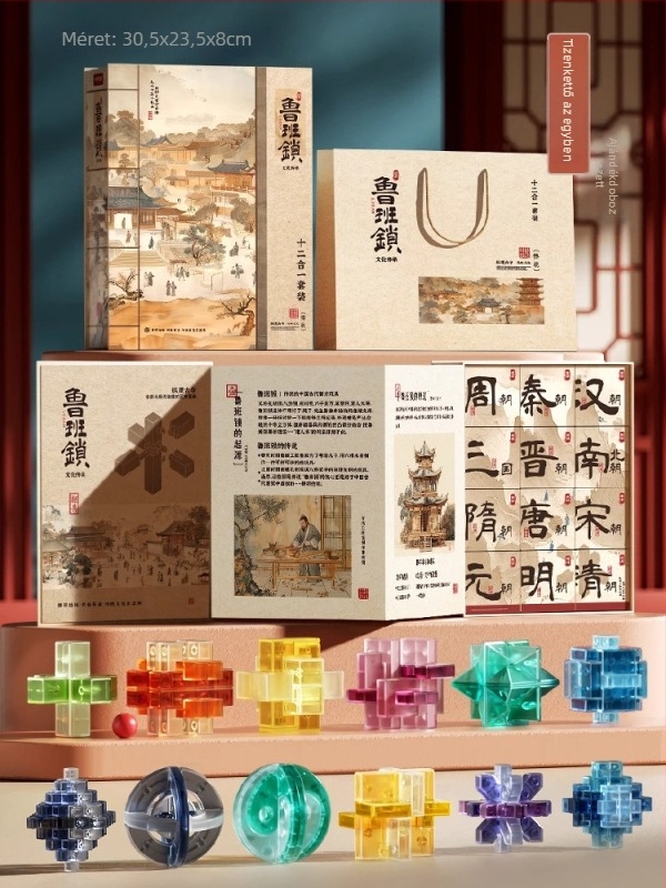 Luban Lock puzzle játék, műanyagból, 7–14 éveseknek