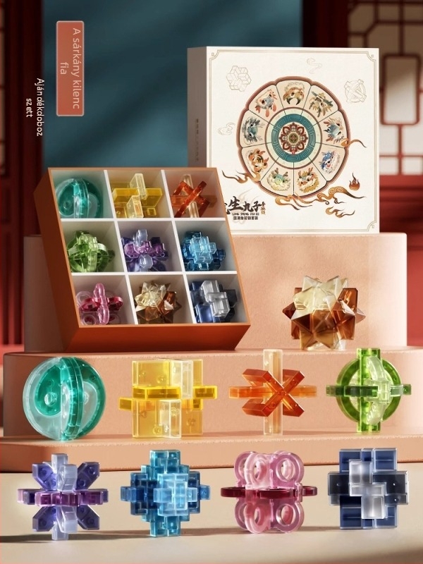 Luban Lock puzzle játék, műanyagból, 7–14 éveseknek