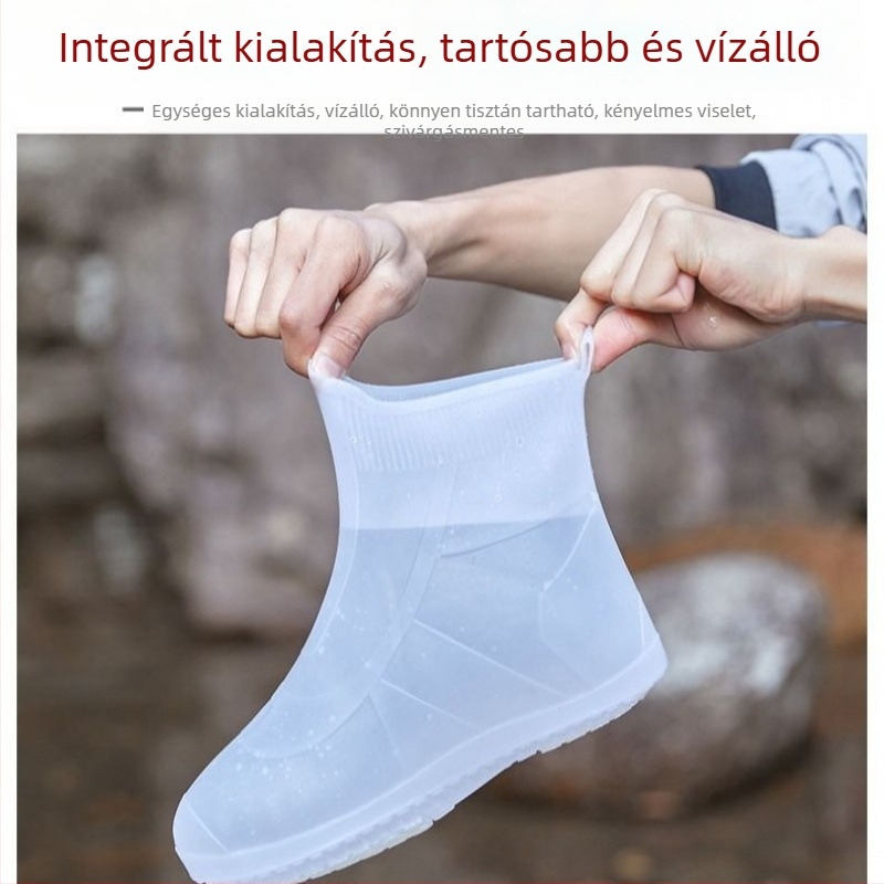 Szilikon cipővédők férfiak és nők számára, vízálló, csúszásmentes, kopásálló, vastított.