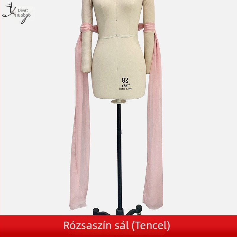 Hanfu ősi ruházat – sál nőknek, táncelőadásra, hosszú csík, Spandex keverék 50-70%, nyár 2025