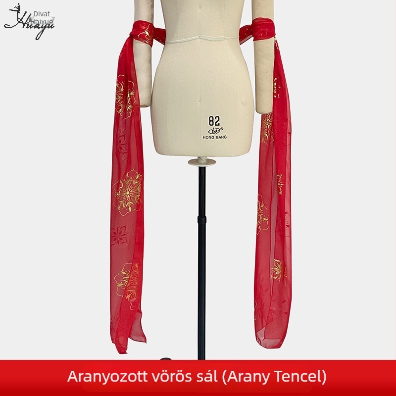 Hanfu ősi ruházat – sál nőknek, táncelőadásra, hosszú csík, Spandex keverék 50-70%, nyár 2025