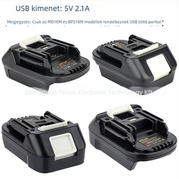 DM18M adapter Dewei 18-20V akkumulátorcsomag Makita szerszámokhoz, konverter 5V 2.1A