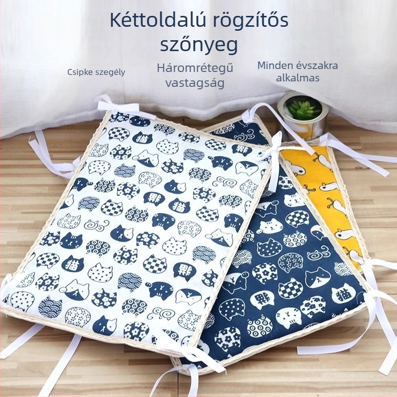 Háromrétegű, vastagított macska ketrecre platform párna, megfordítható hűsítő alvó matrac macskáknak és kutyáknak