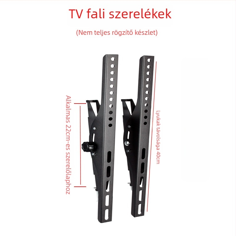 TV falis tartozék — kampólemez, teherbírás 11–15 kg, vasból készült konzol, falra szerelhető, mechanikus működtetés