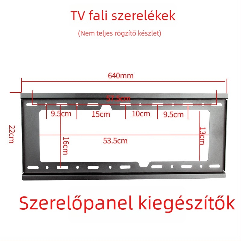 TV falis tartozék — kampólemez, teherbírás 11–15 kg, vasból készült konzol, falra szerelhető, mechanikus működtetés