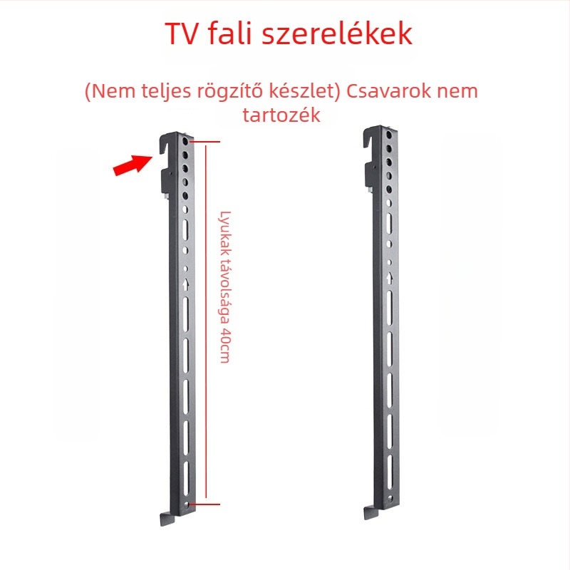 TV falis tartozék — kampólemez, teherbírás 11–15 kg, vasból készült konzol, falra szerelhető, mechanikus működtetés