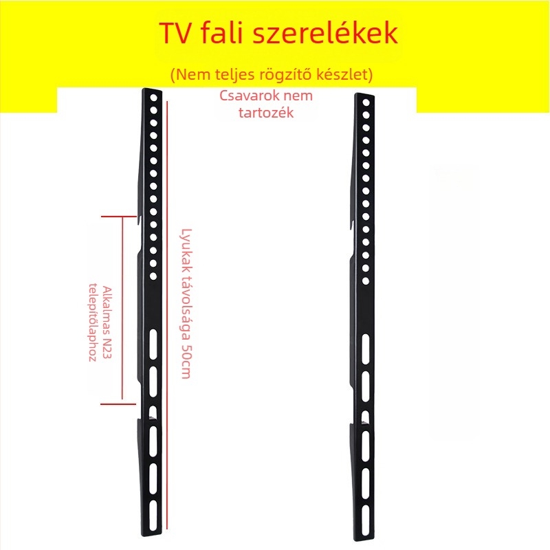 TV falis tartozék — kampólemez, teherbírás 11–15 kg, vasból készült konzol, falra szerelhető, mechanikus működtetés