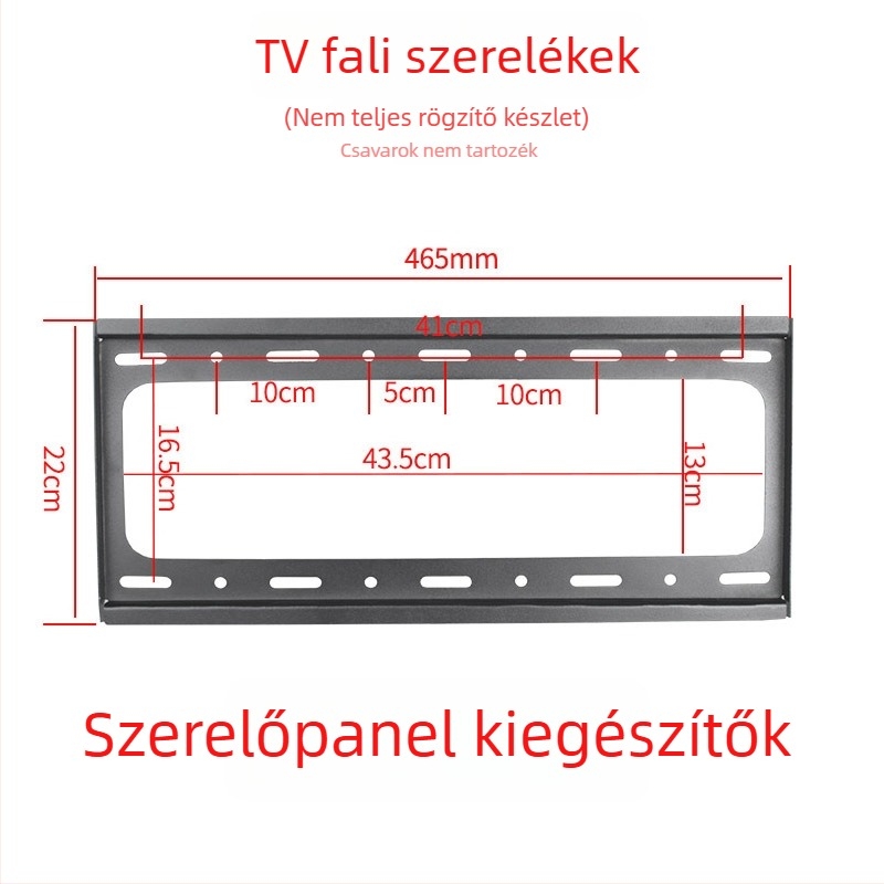 TV falis tartozék — kampólemez, teherbírás 11–15 kg, vasból készült konzol, falra szerelhető, mechanikus működtetés