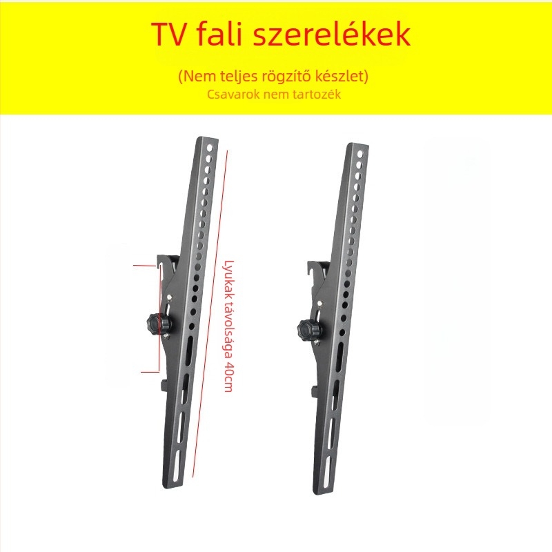 TV falis tartozék — kampólemez, teherbírás 11–15 kg, vasból készült konzol, falra szerelhető, mechanikus működtetés