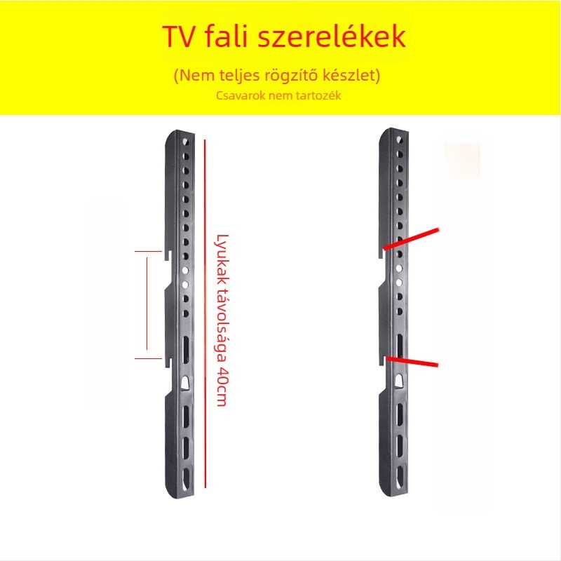 TV falis tartozék — kampólemez, teherbírás 11–15 kg, vasból készült konzol, falra szerelhető, mechanikus működtetés