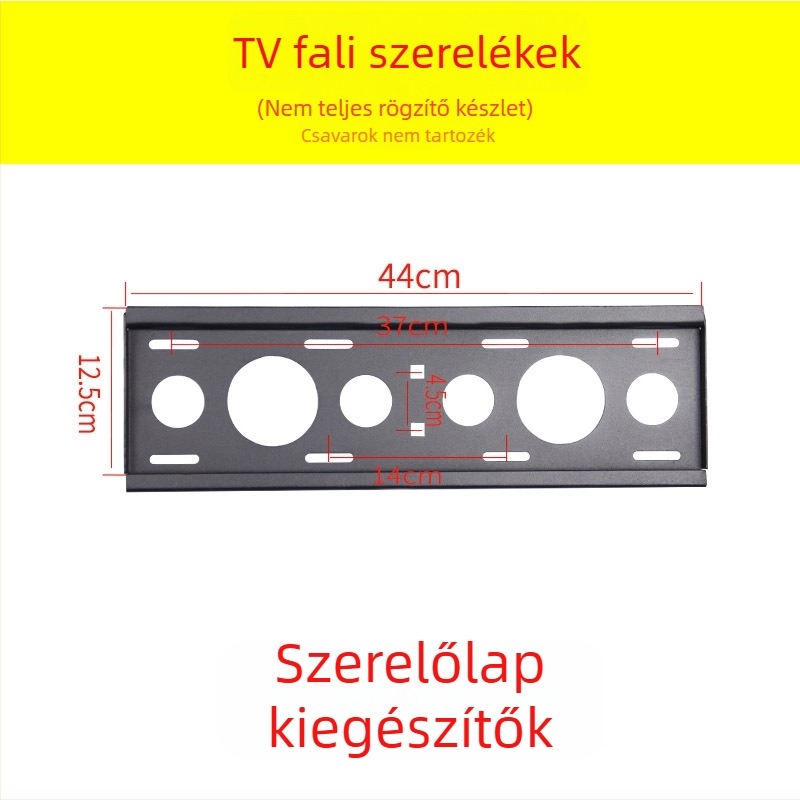 TV falis tartozék — kampólemez, teherbírás 11–15 kg, vasból készült konzol, falra szerelhető, mechanikus működtetés