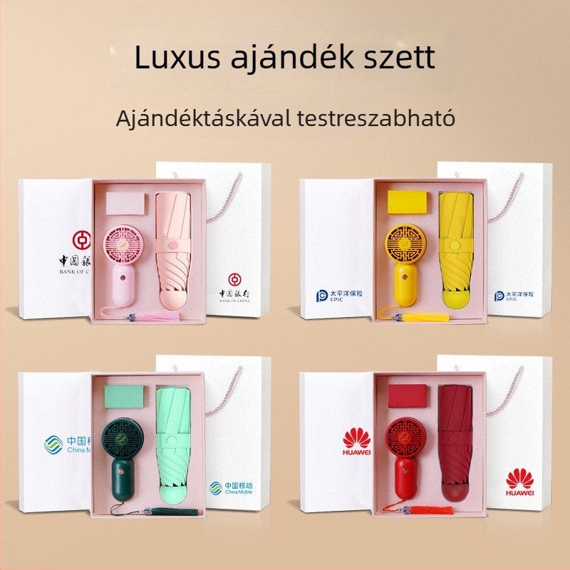 Ötkarú reklám esernyő testreszabható logóval, kézi nyitás, 6 acél bordázat, UPF 40+