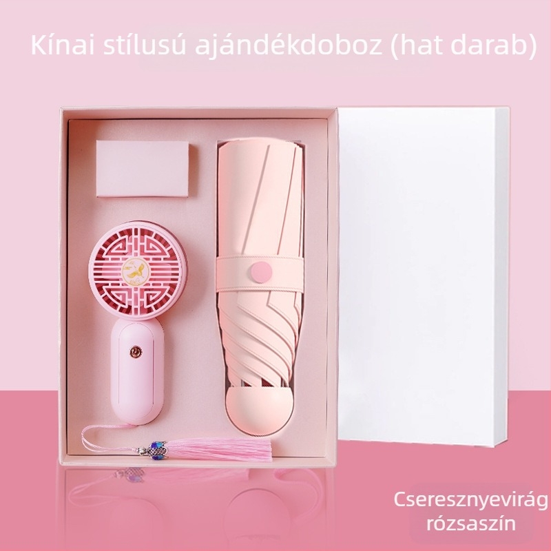 Ötkarú reklám esernyő testreszabható logóval, kézi nyitás, 6 acél bordázat, UPF 40+