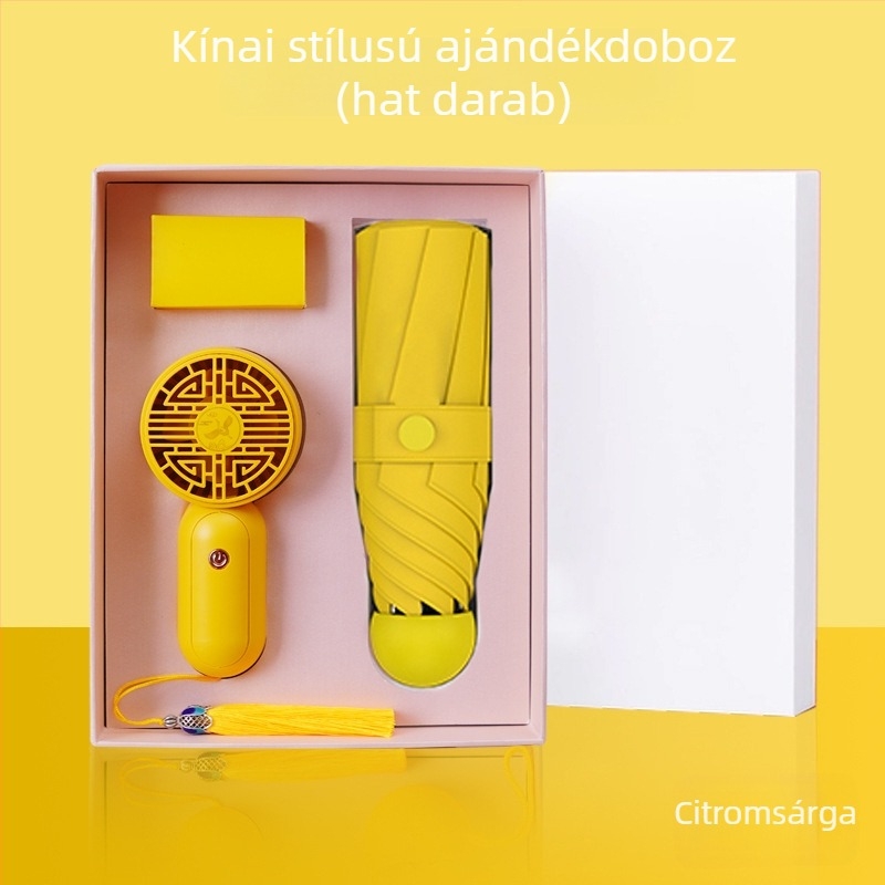Ötkarú reklám esernyő testreszabható logóval, kézi nyitás, 6 acél bordázat, UPF 40+