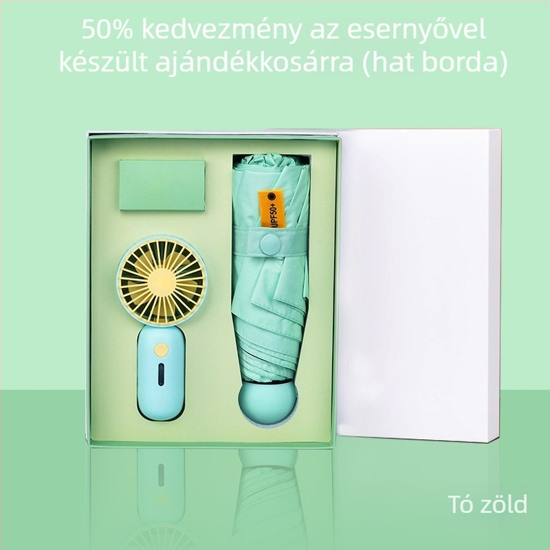 Ötkarú reklám esernyő testreszabható logóval, kézi nyitás, 6 acél bordázat, UPF 40+