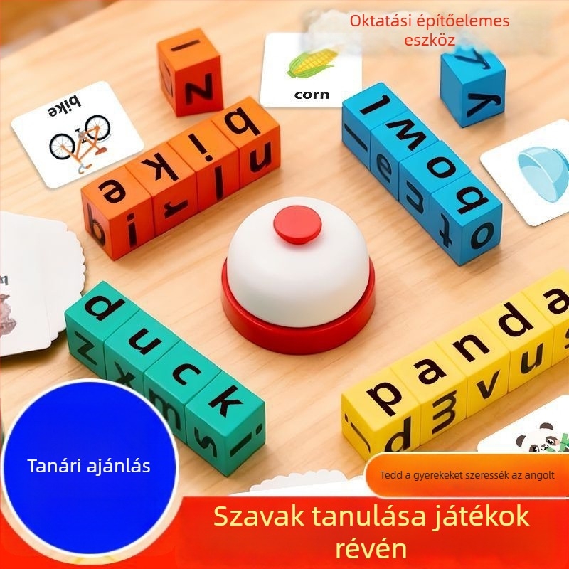 Oktatási asztali játék: angol ábécé betűinek párosítása 3–6 éveseknek, interaktív szülő-gyermek tanulás