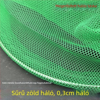 Rozsdamentes acélból készült horgász hálófej, kis szem, 0,3 cm hálónyílás