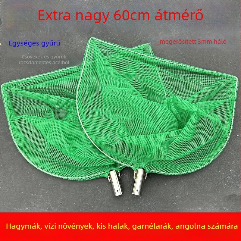 Rozsdamentes acélból készült horgász hálófej, kis szem, 0,3 cm hálónyílás