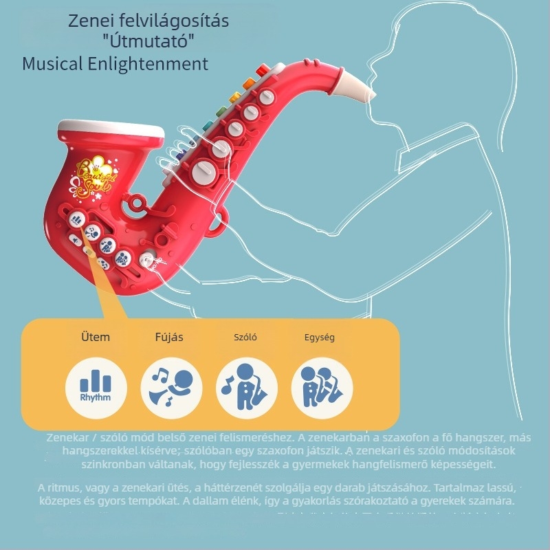 Yitong márkájú fúvós hangszer játék világító funkcióval, 4–6 éveseknek