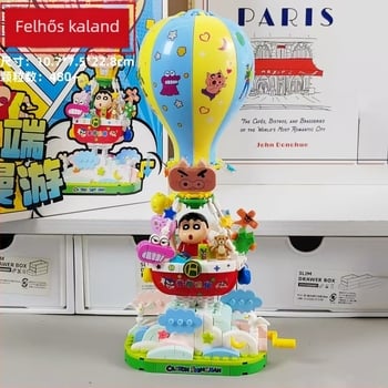 LEGO-kompatibil műanyag építőelemes készlet – Doraemon téma, 400–800 darab, akkumulátoros asztali dekoráció, DIY készlet 7–14 éveseknek