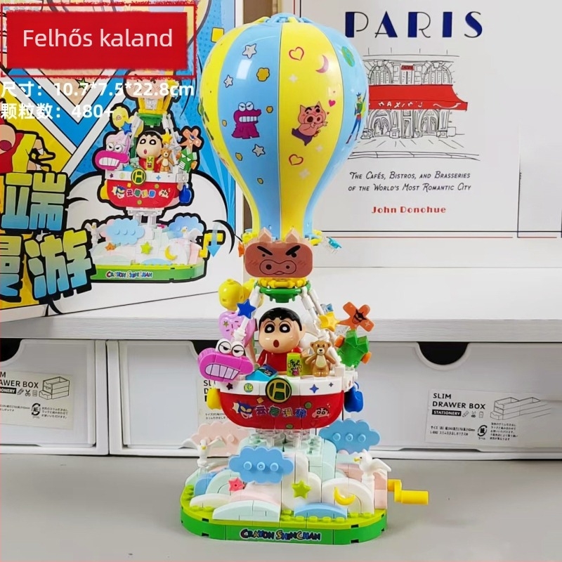 LEGO-kompatibil műanyag építőelemes készlet – Doraemon téma, 400–800 darab, akkumulátoros asztali dekoráció, DIY készlet 7–14 éveseknek