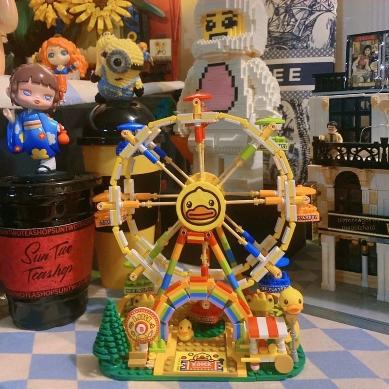 LEGO-kompatibil műanyag építőelemes készlet – Doraemon téma, 400–800 darab, akkumulátoros asztali dekoráció, DIY készlet 7–14 éveseknek