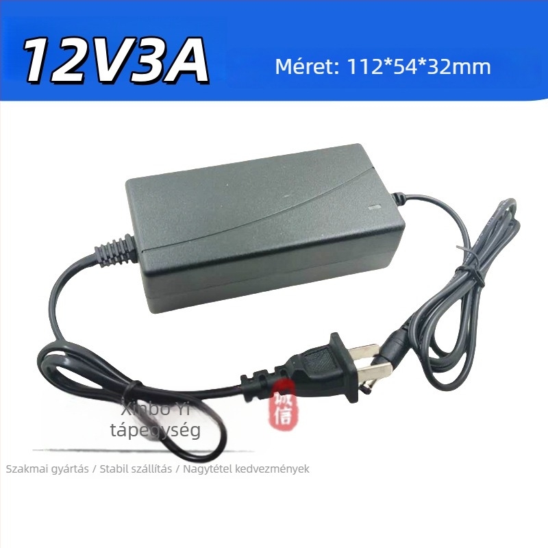 12V kapcsolóüzemű tápegység felügyeleti kamerákhoz és LED kijelzőkhöz, bemenet 100-240V, kimenet 12V, OEM elérhető