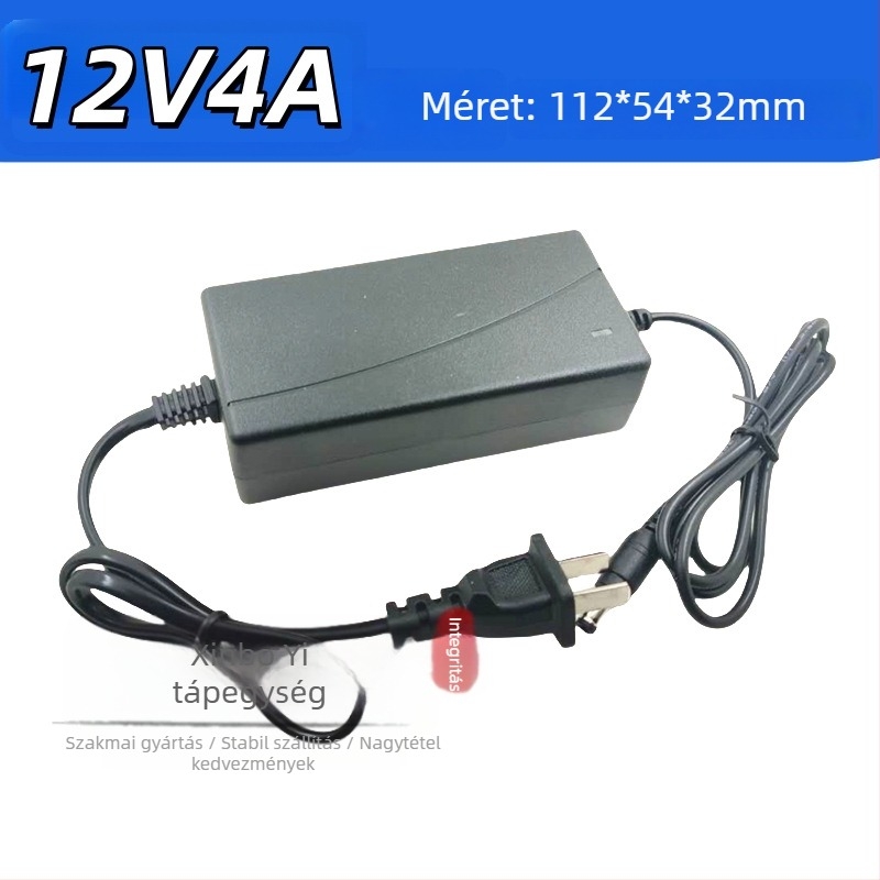 12V kapcsolóüzemű tápegység felügyeleti kamerákhoz és LED kijelzőkhöz, bemenet 100-240V, kimenet 12V, OEM elérhető