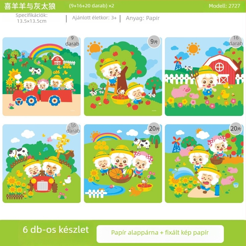 Papíralapú repülőgép-puzzle gyerekeknek, 4–6 éveseknek, oktató jellegű, mintapéldány testreszabható